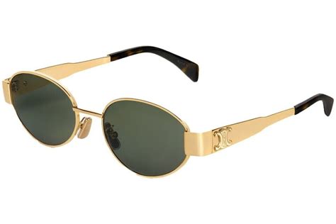 celine cl40235u triomphe metal sunglasses gold frame green lens